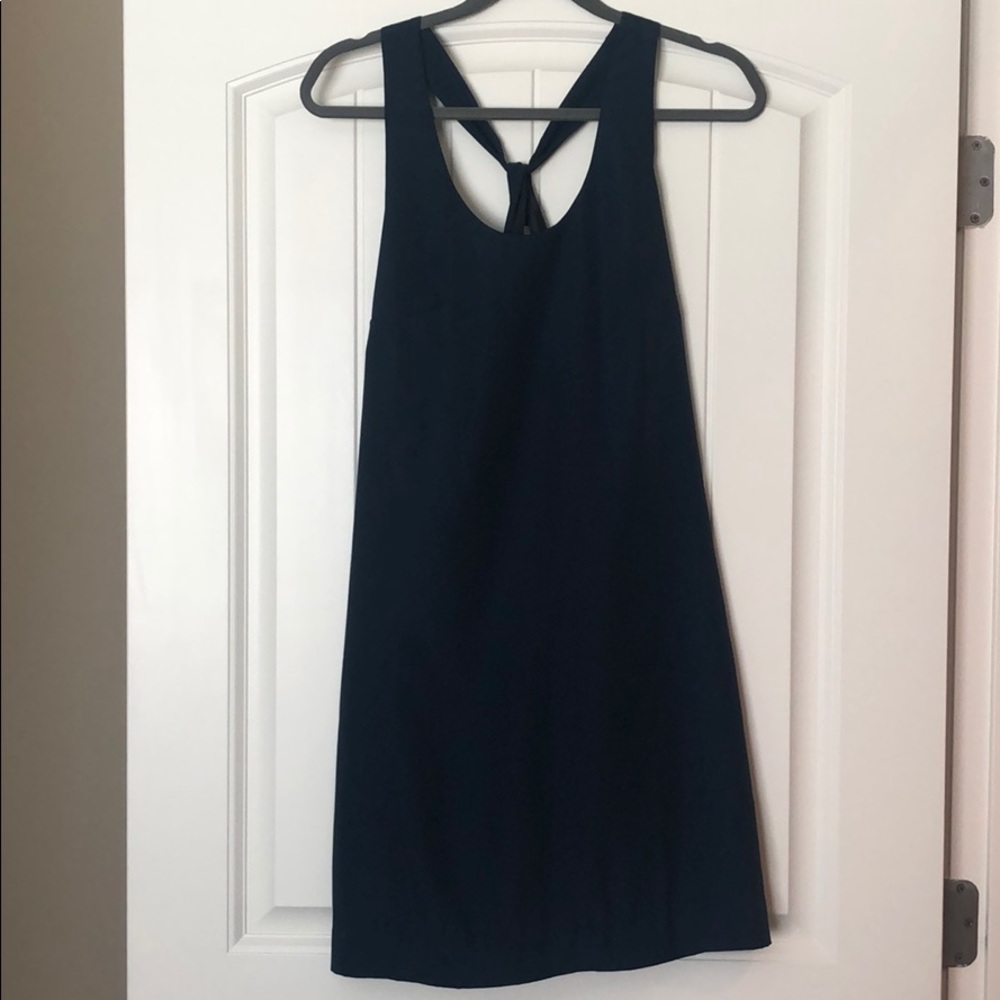 Navy Twisted Back Dress